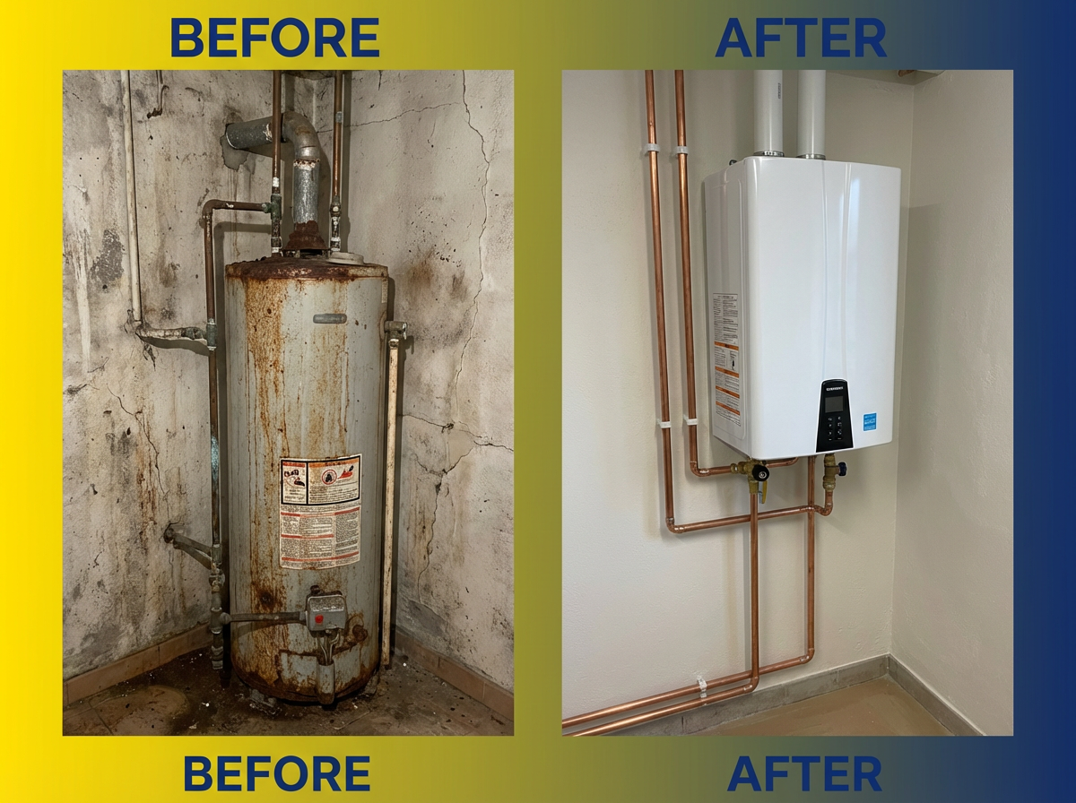 Avant-Après remplacement chauffe-eau